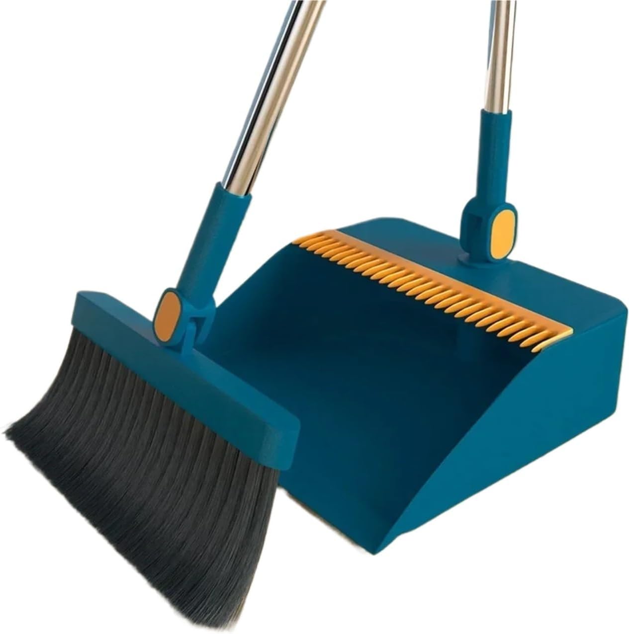 2PCS/Set Broom and Scoop Set Folding Dustpan High-end Bathroom Water Wiper to Sweep Brush Garbage Squeegee Home Cleaning for Home Kitchen Shop(Blue-2PCS)