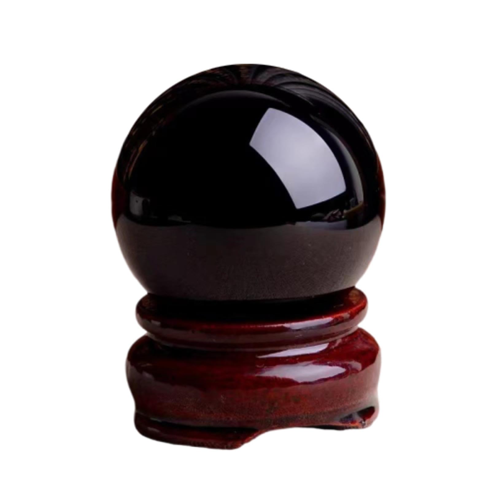 MDBJTCYZN Rainbow Eye Obsidian Ball Ornaments Pure Black Gold Crystal Home Feng Shui Jewelry,A-50mm