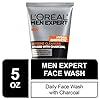 L'Oreal Men Expert Hydra Energetic Facial Cleanser with Charcoal for Daily Face Washing, Mens Face Wash, Beard and Skincare for Men, 5 fl. Oz
