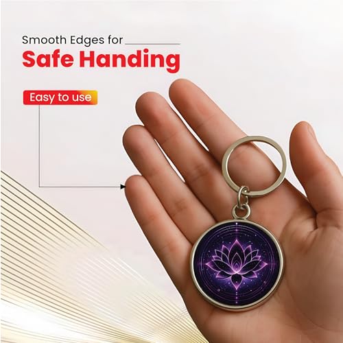 Image of MG | Protective Evil Eye /Spiritual Symbols /Om /Motivational Keychains | Double-Sided Metal Key Ring | Good Luck and devine Charm for Car, Bike, Home & Office