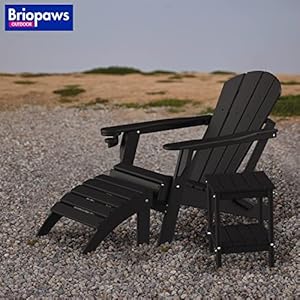 Adirondack side table hdpe weather resistant outdoor table 2 shelf plastic end table for poolside indoor outside front porch living room patio backyard campfire 14 x 13 inch black  urban country home decor