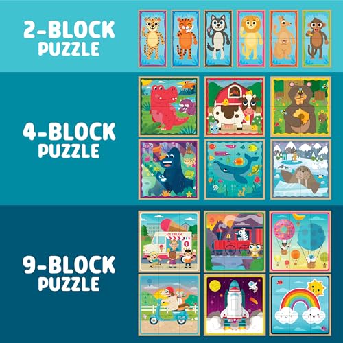 Image of Chuckle & Roar Wooden Block Puzzles 3 Pack
