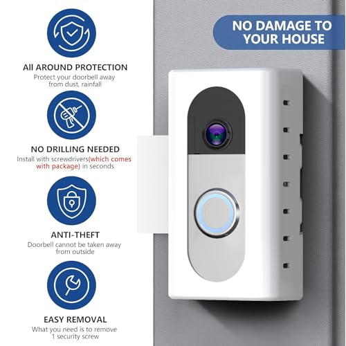 Image of KIMILAR Anti-Theft Video Doorbell Mount Compatible with Ring /Blink Video Doorbell (Not for Blink 2025 ver.), Adjustable Mounting Bracket Accessories for Houses, Apartments, Not for Security Door