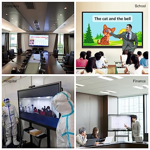 65'' Smart Digital Whiteboard, Interactive Board 4K Uhd Smartboard Touchscreen Display, All In One Computer For Classroom And Business (Board + Black Stand) #TOP6