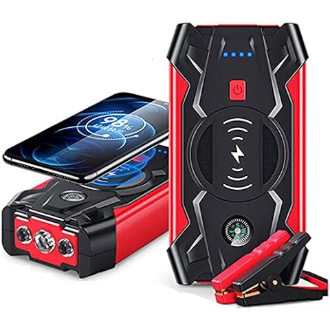 Car Jump Starter Emergency Power, Baceyong 12V 39800mAh Emergency Power Wireless Charger with USB Charging Port LED Flashing Light SOS Mode Cover