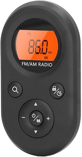 Radio portátil AM FM Mini con retroiluminación y auriculares para exteriores (negro)