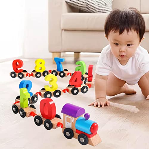 Wooden Digital Train Toy Numbers Magnetic Train Cars Early Learning Educational Toys for Kids Age 3 and Up Mini Train… - Image 4