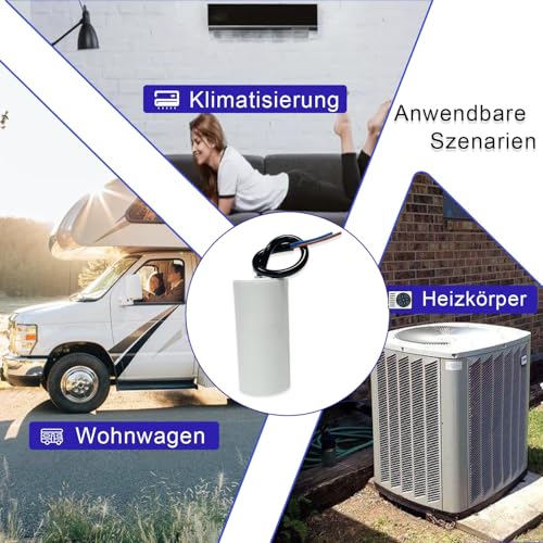 GTIWUNG 2 sztuki Kondensator CBB60 12 µF 450 V 50/60Hz Kondensator rozruchowy 12µF 450V Kondensator startowy silnikowy Kondensator roboczy Kondensator roboczy z wtyczką i kablem do silnika
