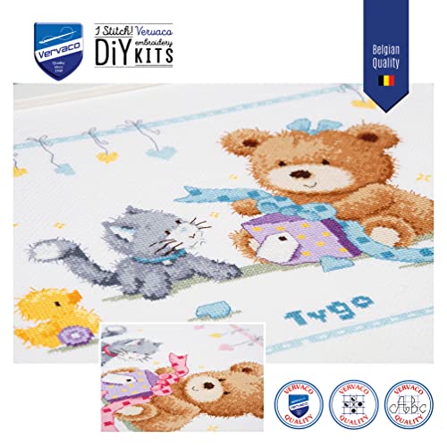 Kit de point de croix compté ours idéal pour décorer la chambre de bébé