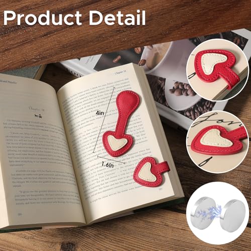 Image of Book Weight Holder Wooden Thumb Book Page Open Weighted Bookmark Corner Reading Accessories Office Desk Decor Executive Gift for Writer Reader (Red)