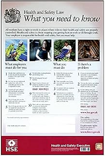 HSE A3 Health & Safety Law Poster Sign, Laminated Paper, Safety Poster (297mm x 420mm)
