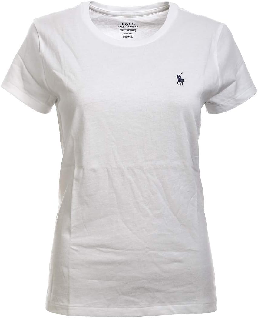 Polo Ralph Lauren Women's Crewneck Jersey Tee (S, PRL White)