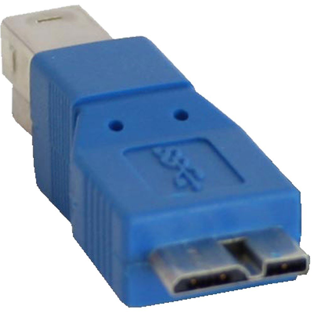 InLine USB 3.0 Adaptor - Adaptateur pour Câble (USB 3.0 B, USB 3.0 Micro B, Mâle/Mâle, Bleu)