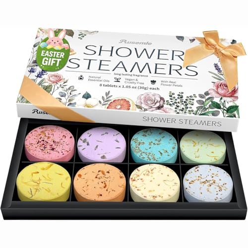 Shower Steamers Aromatherapy Birthday Gifts for Women - 8 Pcs Easter Basket Stuffers, Her Mom Adults Teens Self Care with Natural Essential Oils Relaxation Home Spa Gift Set, Easter Basket Essential