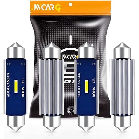 JWCARO 578 LED Bulb 212-2 561 LED Light Bulb Super Bright White 41mm 42mm LED Festoon Bulb 211-2 LED Bulb Canbus Error Free 8w Dome Map Light License Plate Light LED Interior Car Light 4Pcs Cover