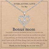 EYQV Gifts for Bonus Mom Necklace Mothers Day Christmas Valentines Birthday Gifts for Bonus Mom, Stocking Stuffers for Women Adults Presents
