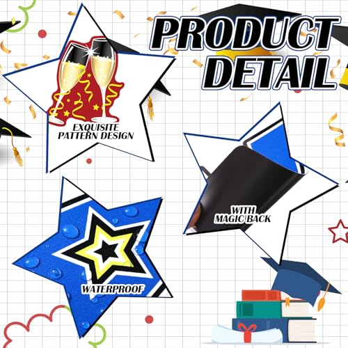 Image of Landhoow 30 Pcs Graduation Car Magnets 2026 Senior Graduation Car Decoration Bumper Sticker Congrats Grad Magnet Magnetic Refrigerator Decal for Grad Parade Party Supplies(Colorful)