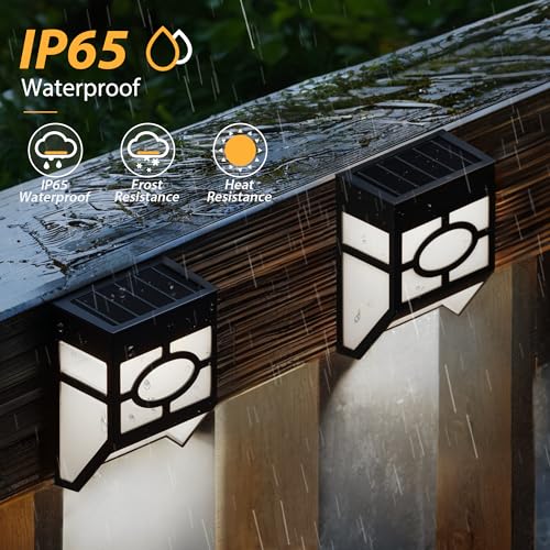 Outdoor Solar Fence Lights, Waterproof LED Deck Lights for Deck, Fence, Patio - 8 Pack