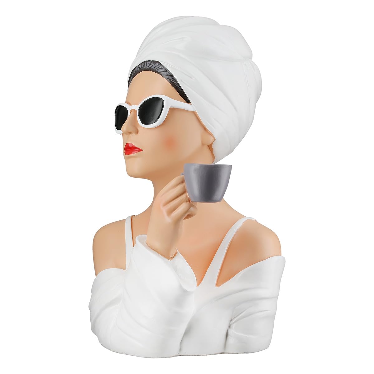 GILDE Dekofigur Frau Lady Audrey Kunstharz weiß 28 cm
