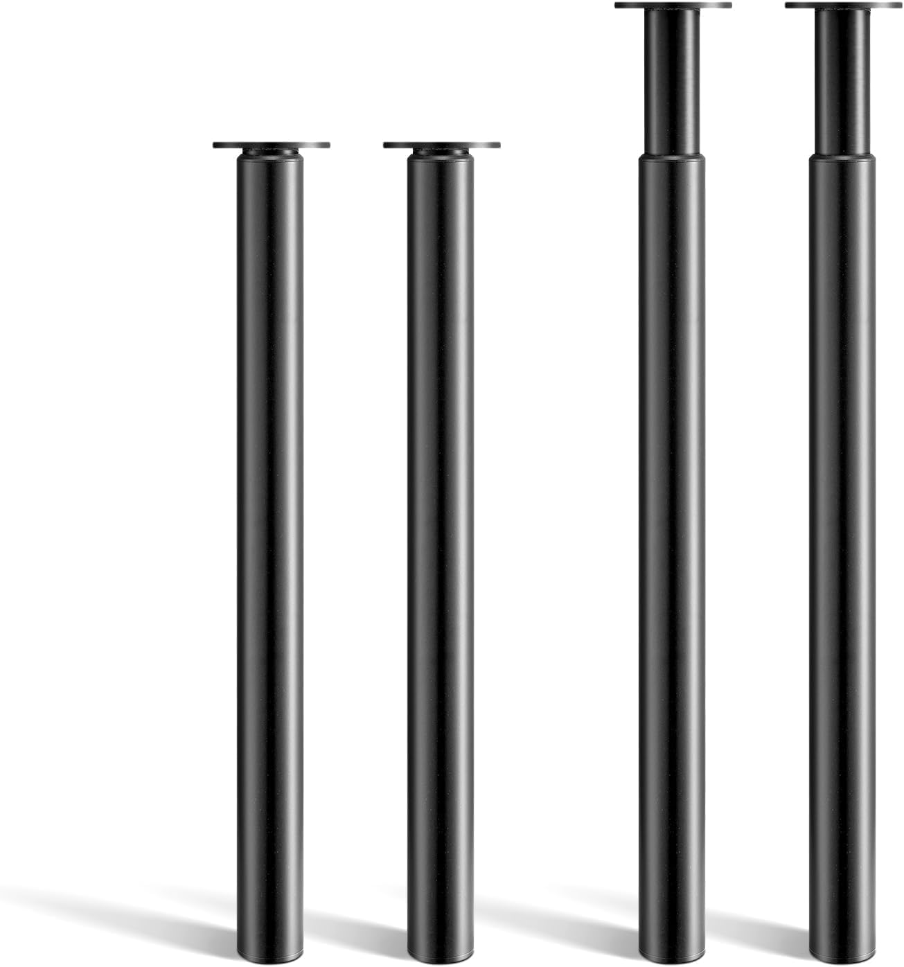 CROWNSHOP 4PCS Table Legs, Adjustable Metal Breakfast Bar Leg, 71-110 cm Height, 60 mm Diameter, Folding Design for Kitchen Worktop, Dining Table (Black, 4PCS) — image 1