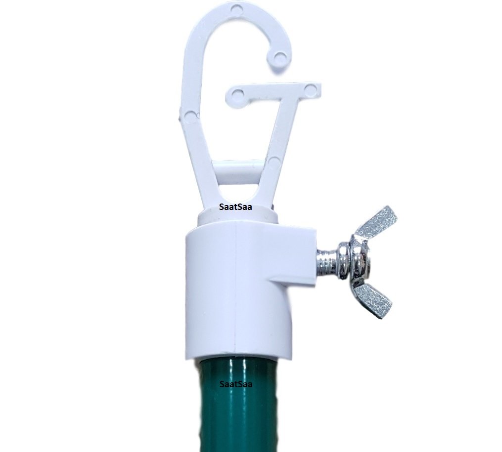 SaatSaa Washing line Prop 2.1M Extendable, Galvanised, Washing line pole, Washing line support, Metal Washing pole, Telescopic Washing pole support, Outdoor, Green