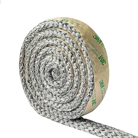 Uszczelka do pieca opalanego drewnem, samoprzylepna płaska uszczelka do pieców i kominków, szerokość 25 mm, grubość 9 mm, taśma z włókna szklanego odporna na wysoką temperaturę, długość 1,8 m