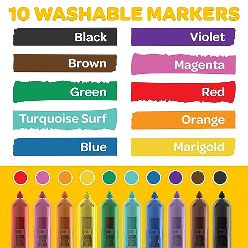 Crayola Clicks Retractable Tip Markers (10ct), Washable Cone Tip Art Marker Set, Cute Aesthetic School Supplies, Classroom Must Haves, Ages 3+ view 4