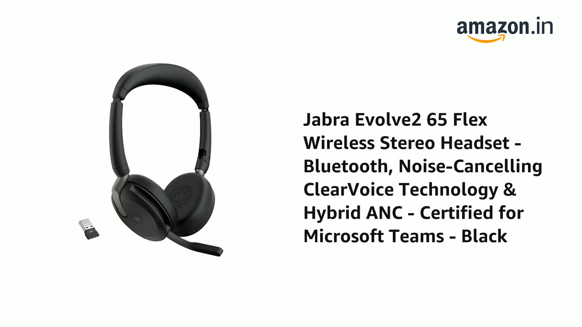 Jabra Evolve2 65 Flex ワイヤレス Jabra Evolve2 65 Flex Wireless Stereo Headset - Bluetooth, Noise
