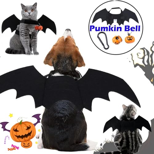 Disfraz Halloween para perro y gato alas de murciélago M miniatura 3