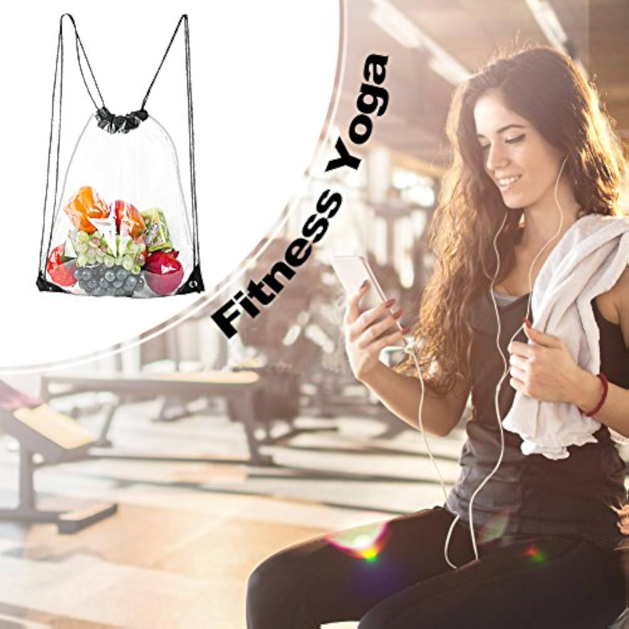 Clear Waterproof Drawstring Backpack