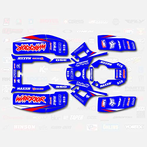 Boston Decal Works Blue Shift Racing Graphic kit fits Yamaha Warrior 350 87-04 electric start