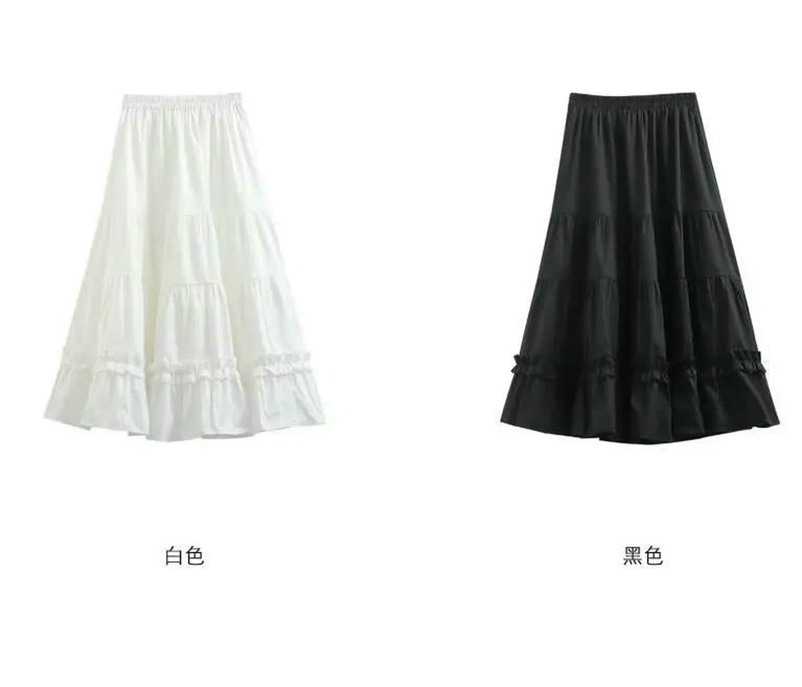 Jupes Femme Blanc Plissé en Ligne A-Line-Blanc-XXL