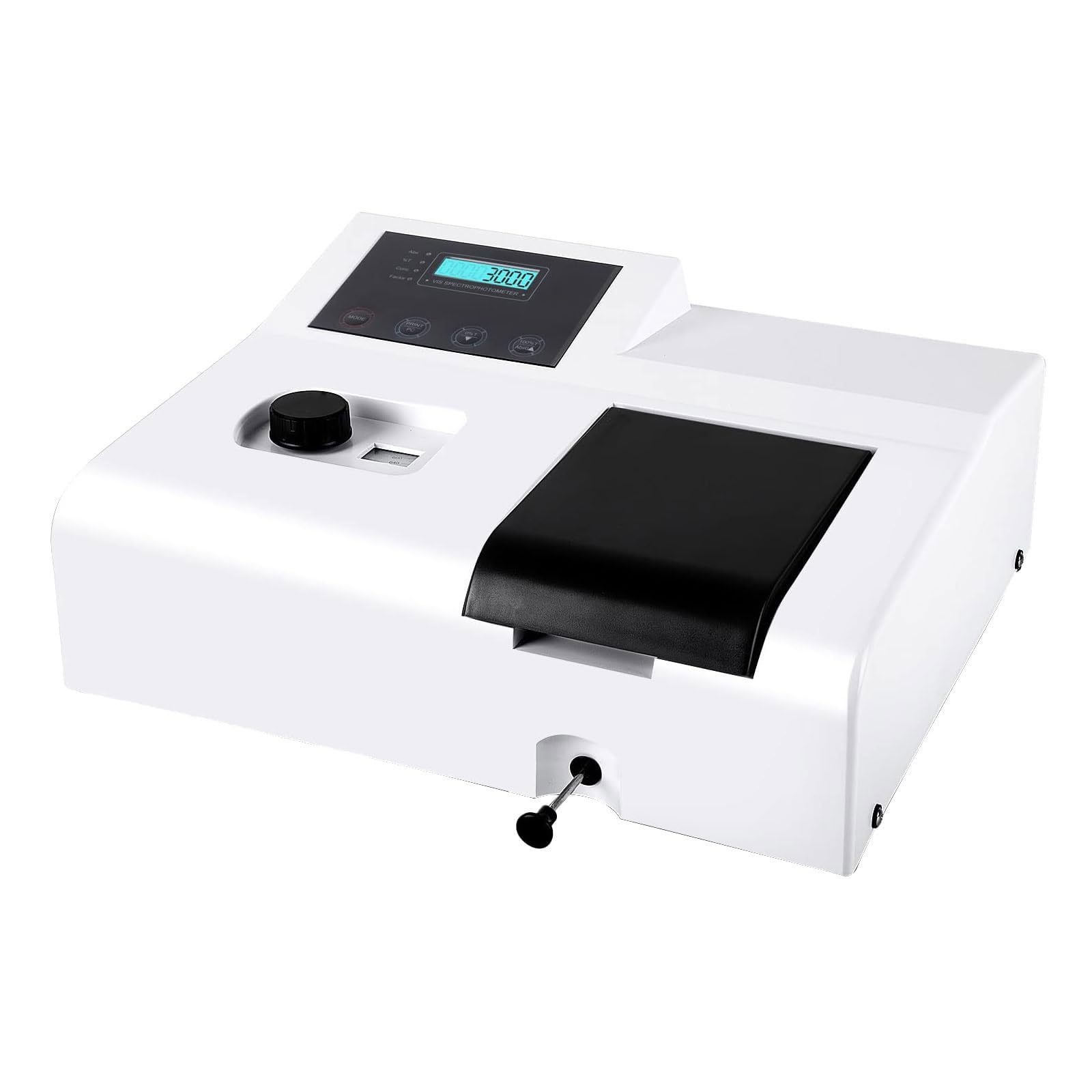Espectrofotómetro visible portátil, espectrofotómetro digital de laboratorio con puerta de luz automática y perilla de ajuste de longitud de onda, espectrofotómetros de onda LCD de 350-1020 nm