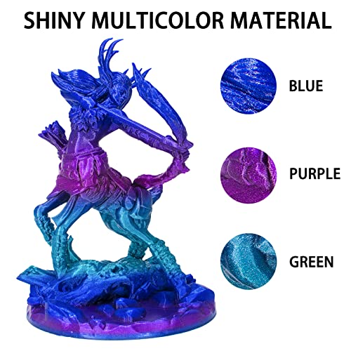 Image of Rainbow PLA 3D Printer Filament, PLA Filament 1.75mm, Shiny Color Change Rainbow PLA Filament, + /- 0.02mm, 3D Printing Filament 1kg /2.2lbs