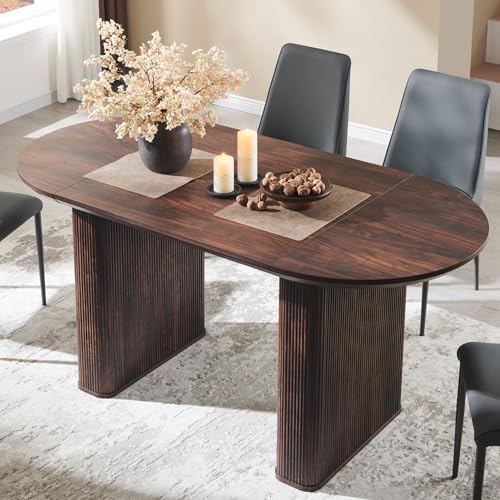 OKD 63" Oval Dining Table for 4-6, Fluted Dining Room