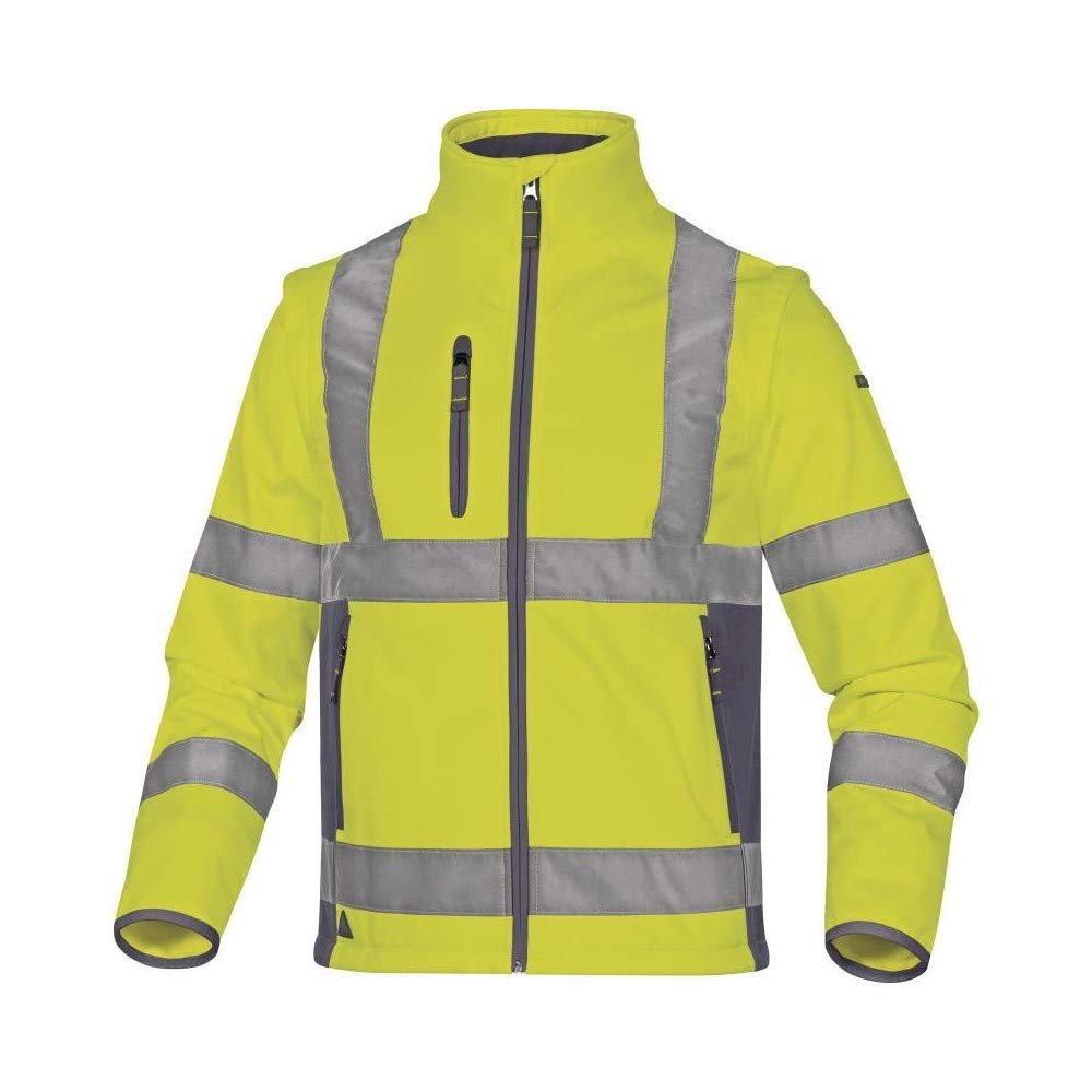 Deltaplus MOON2JG3X - Chaqueta de poliéster y elastano con 3 capas laminadas, color amarillo neón y gris, talla 3XL