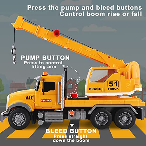 Image of Dwi Dowellin Toys for 3 Years Old Boys Girls Kids,Construction Toy Crane Truck with Lights and Sounds