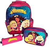 Kit Mochila Infantil de Rodinhas Princesas Para Menina Com 3 Peças – Mochila, Lancheira Térmica e Estojo SORTIDO.