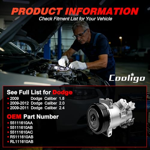 Image of A /C Compressor with Clutch Compatible with Dodge Caliber 2009-2012