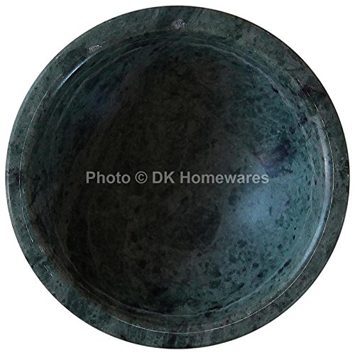 Indian Dessert Bowl Green Jointless Fine Polished Marble Stone Multi Utility Decorative Storage Vessel By DK Homewares