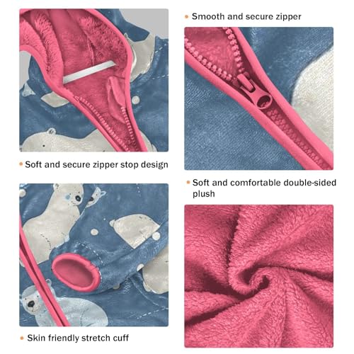 GuoChe Blue Polar Bear_4 Toddler Fleece Jacket3