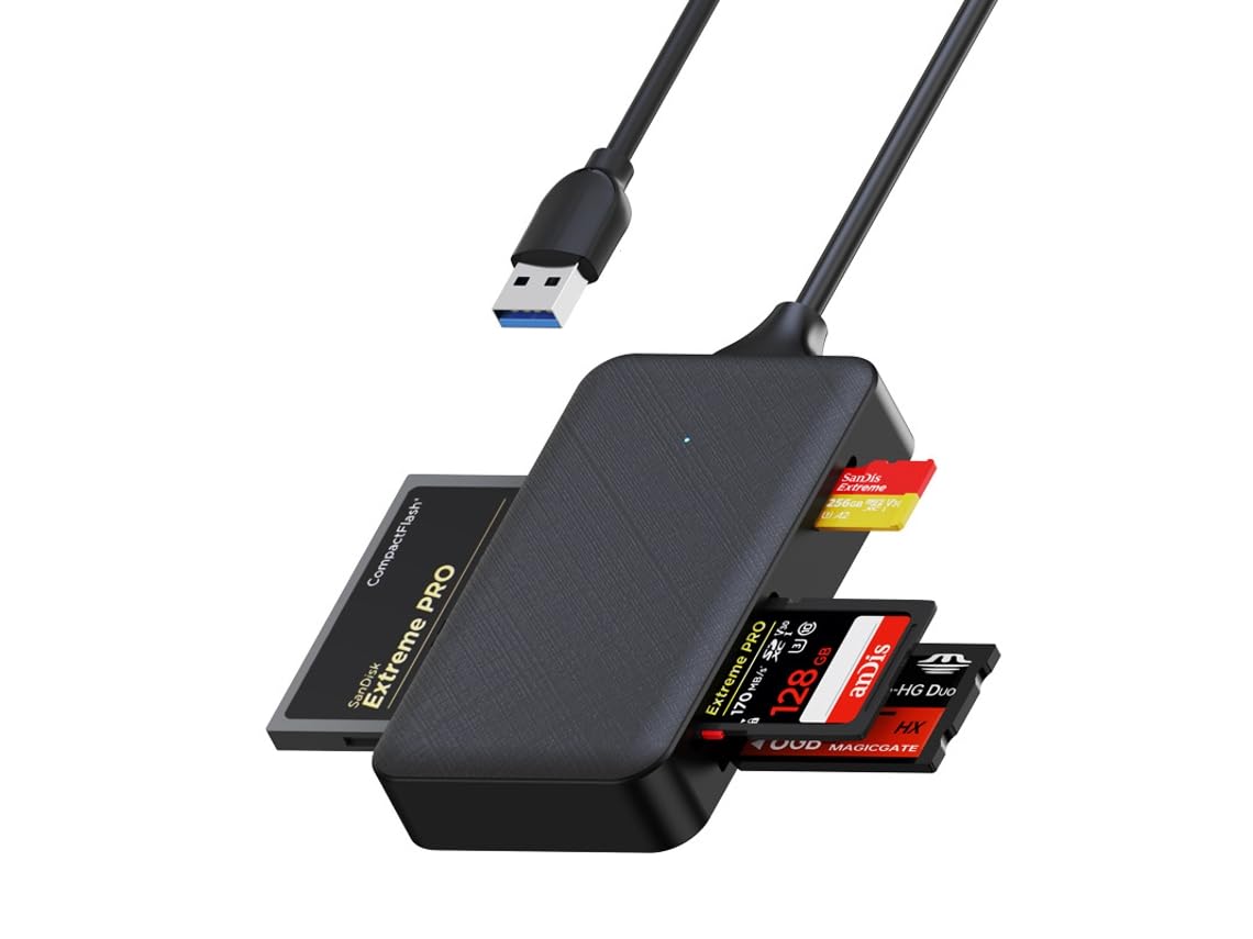 WeFly USB 3.0 Card Reader - Plug & Play, Compatible with SD/TF/CF/MS Smart Memory Card Reader High Speed PC Laptop Windows, Supports SD, Micro SD, CF Cards-image-12