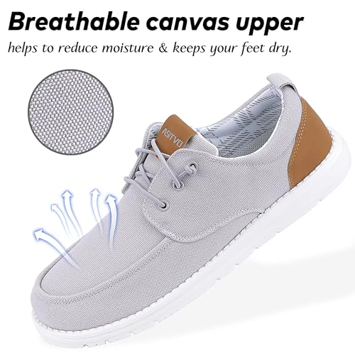 ASITVO Mens Wide Canvas Loafers Slip on Big Size Walking Shoes Width Toe Box Casual Dress Shoes2