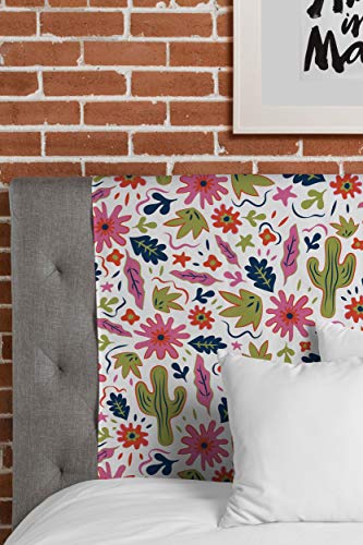 Image of Society6 Doodle by Meg Cactus Folk Print Tapestry, 50 in x 60 in, Multi