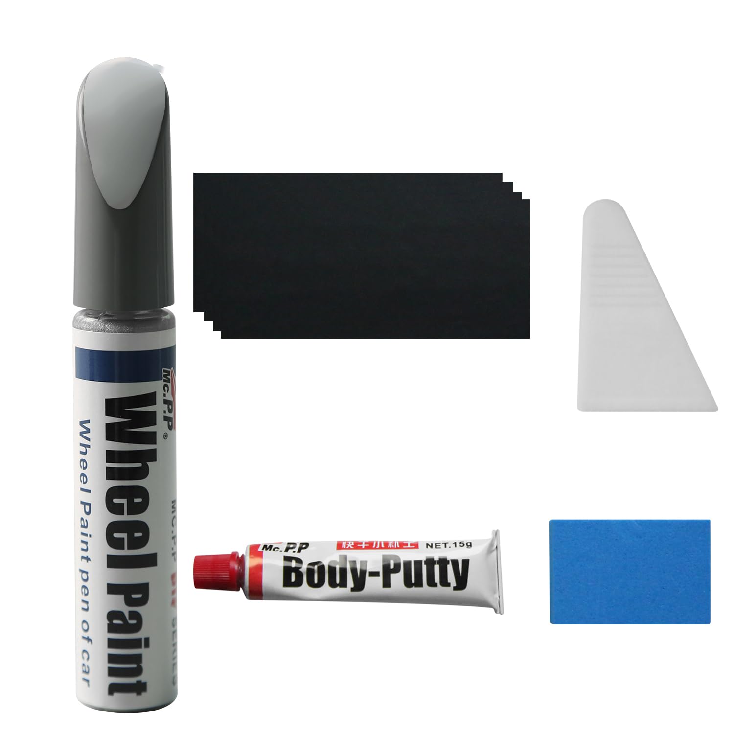 Pintura de retoque para llantas Tesla Model Y LR de inducción 20 pulgadas, negro mate, 15 ml (paquete de 1), formulación especial, impermeable, incluye masilla — view 2