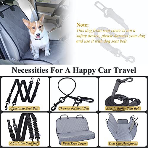 Vivaglory Front Seat Cover For Dogs, No-Skirt Design Protectors For Bucket Seats, Quilted 600D Oxford With Anti-Slip Back For Most Cars, Suvs & Mpvs, Grey #TOP6