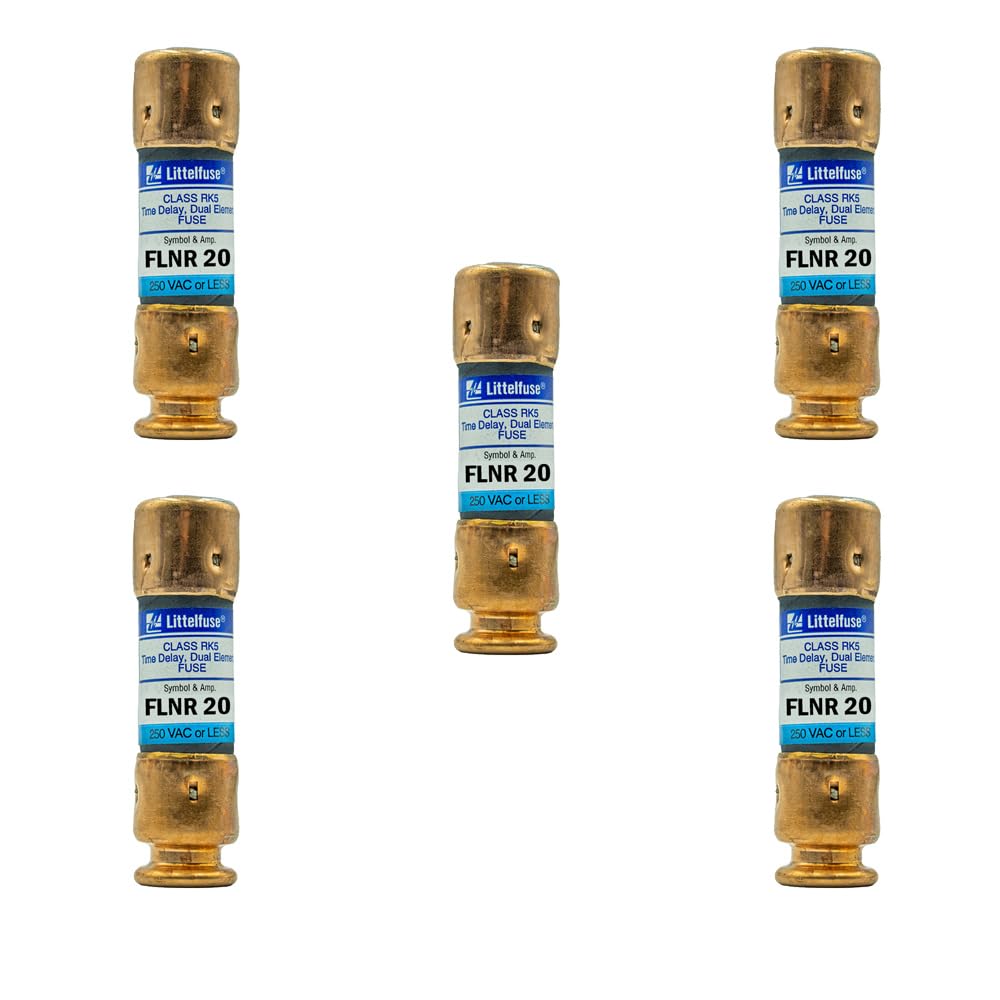 5-Pack New FLNR 20 FLNR-20A 250Vac Time Delay Fuse,FLNR-20 Current Limiting Class RK5 Cartridge Fuse