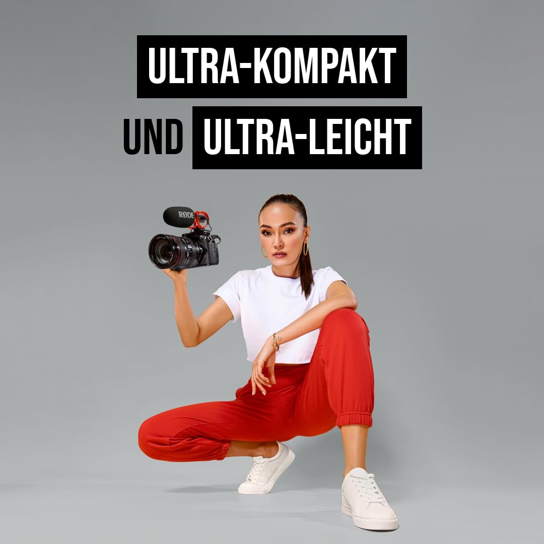 RØDE VideoMic GO II Ultra-kompaktes On-Camera Richtrohrmikrofon mit 3,5-mm- und USB-Ausgängen für Filmproduktion, Content-Erstellung, Podcasting und Videotelefonie