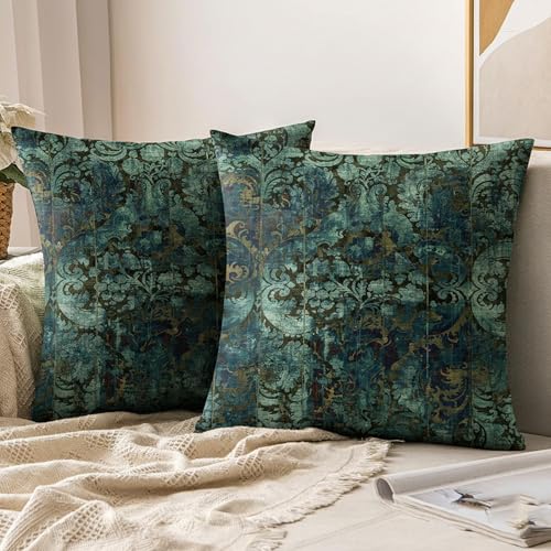 Image of ishro home Premium Cushion Cover 16 inch x 16 inch | Luxury European Mosha Fabric | Love at First Sight Designs | Hidden Zipper | Machine Washable, Non- Fading | (4, Shahi Marrakech, 16 x 16 Inches)