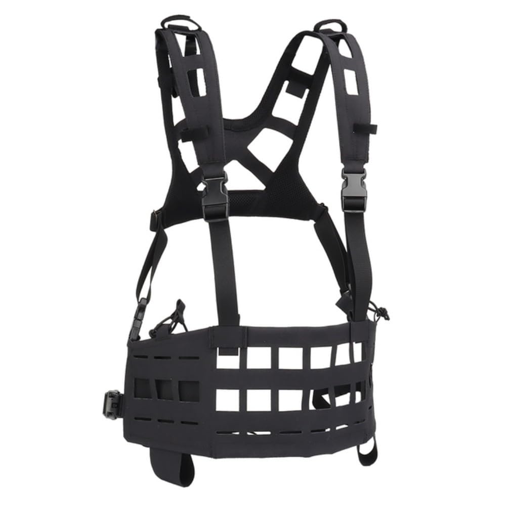Cintre de poitrine tactique léger en nylon noir pour équipement de chasse